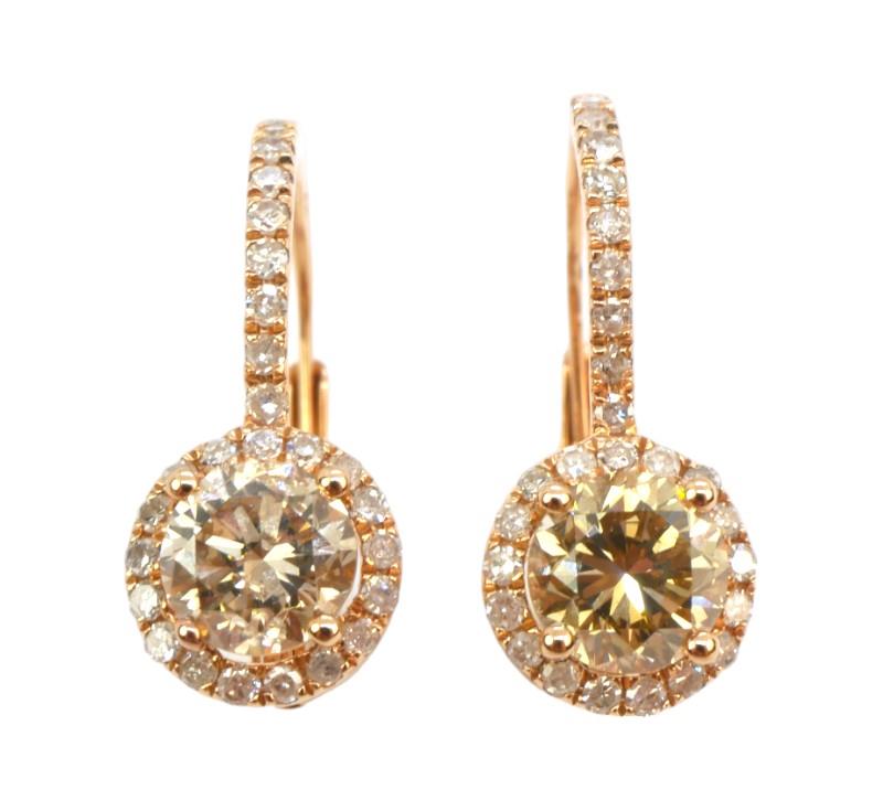 Zlaté náušnice s brilianty 1,21 ct