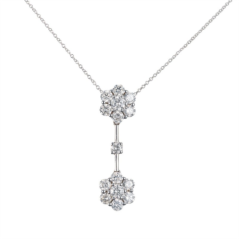 Luxusní diamantový náhrdelník 1,35 ct, z bílého zlata