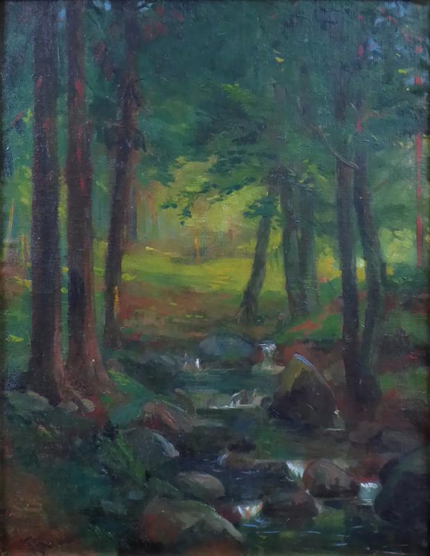 Karel Rampl - Lesní zákoutí s bystřinou