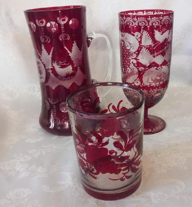 Rubínové sklo,  sklárna Egermann, Nový Bor