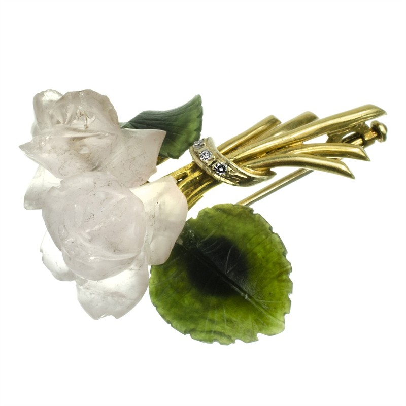 Zlatá brož ve tvaru květiny