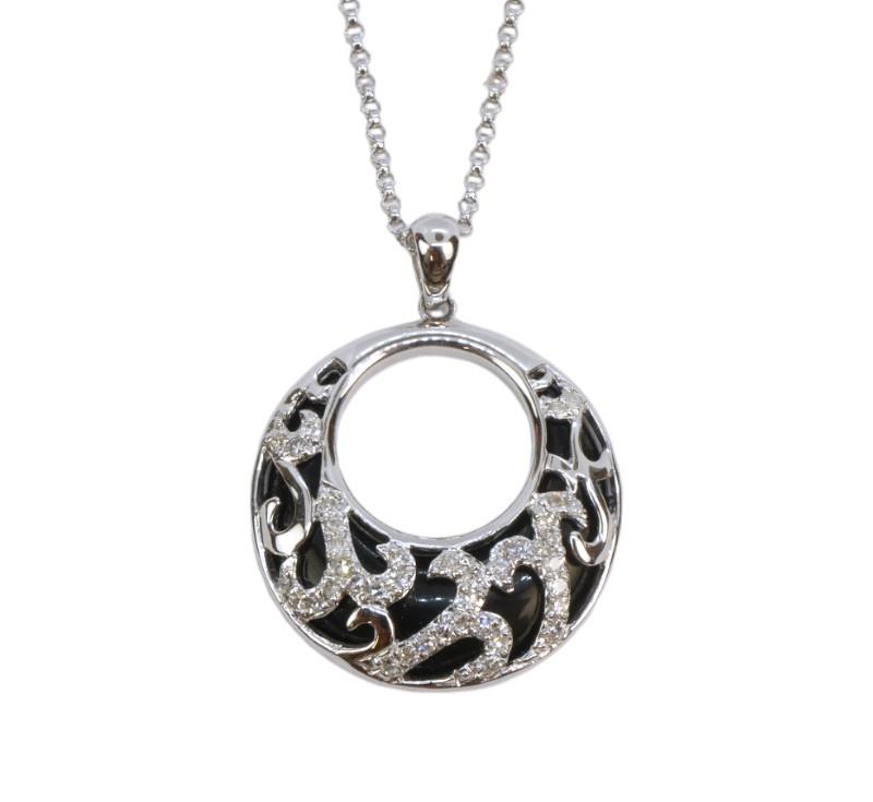 Zlatý náhrdelník s onyxy a brilianty