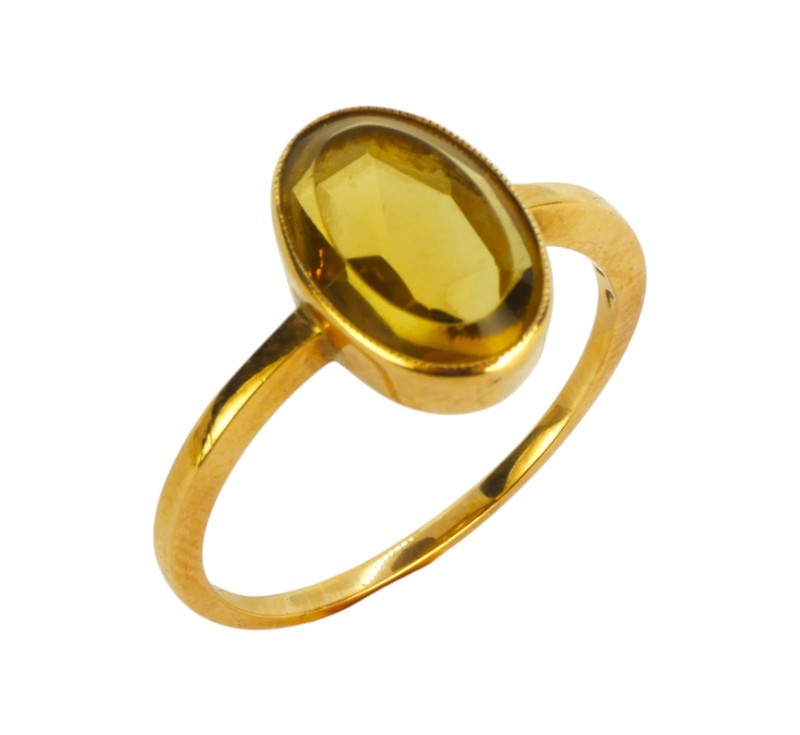 Zlatý prsten s citrínem
