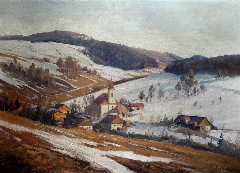 Tásler Ferdinand: Městečko (Zvičinsko, Podkrkonoší?).