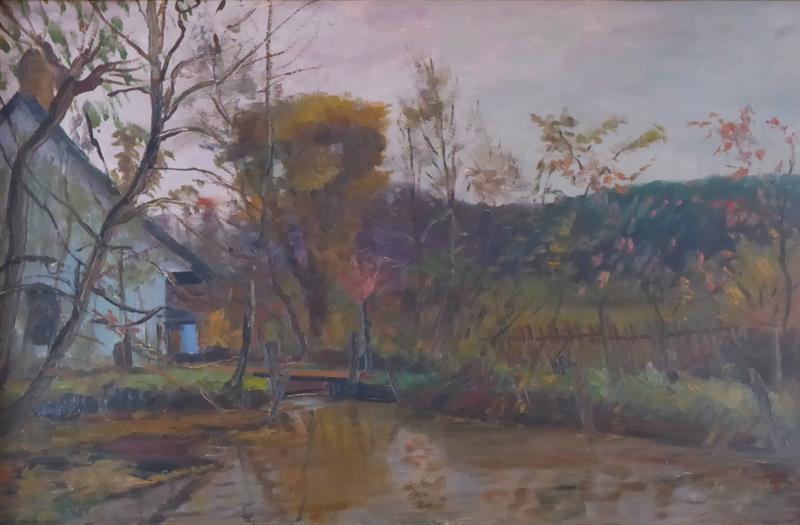 Jaro Svoboda - Chalupa se stavidlem a stromy