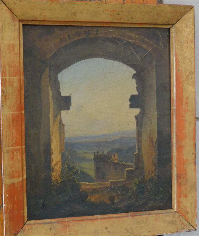 JAN RANZMAYER - POHLED z OKNA, olej 1847