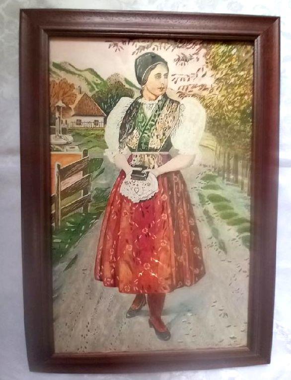 Chodské děvče v kroji s modlitební knížkou, A. Sladký