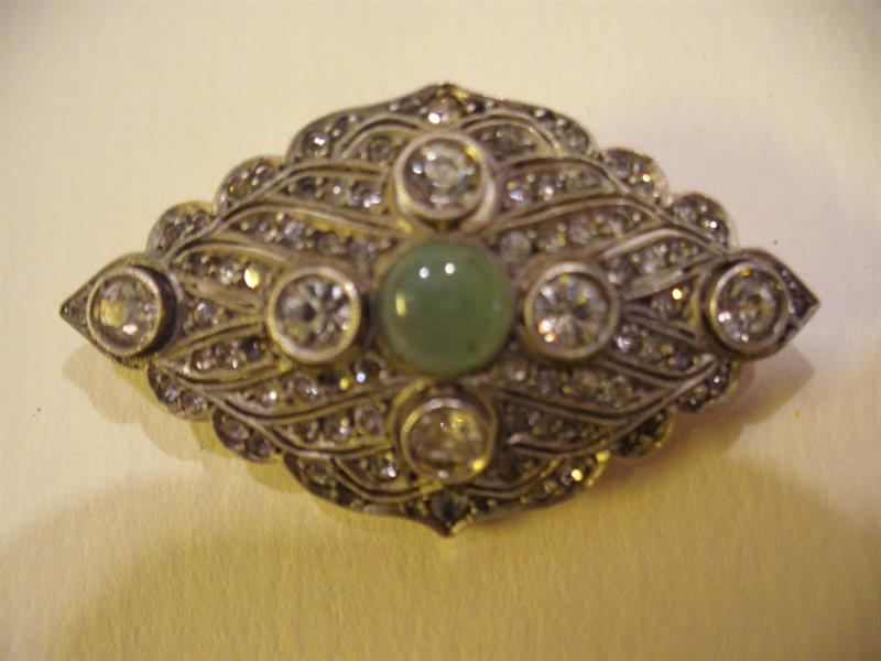 BROŽ  ART  DECO  -  STŘÍBRO