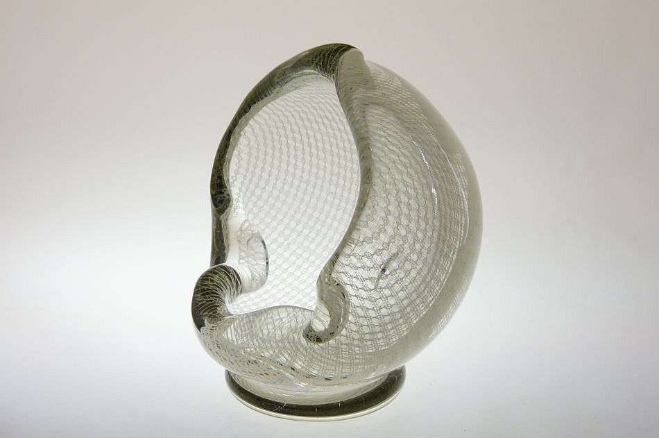 Vejce - sklo HARRTIL popelník, Milan METELÁK, sklárna Harrachov