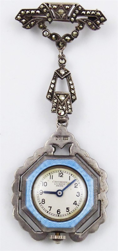 Stříbrné dámské závěsné hodinky - Carl F. Bucherer