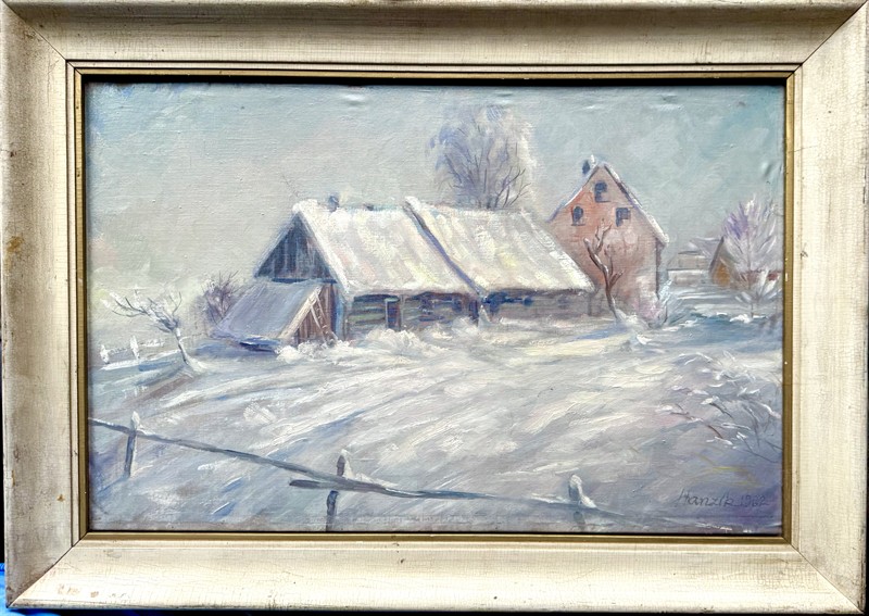 Stanislav Hanzík: Zasněžená vesnice z r. 1962