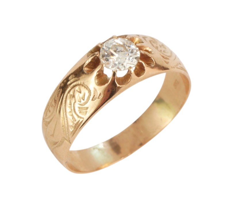 Zlatý prsten s briliantem 0,40 ct
