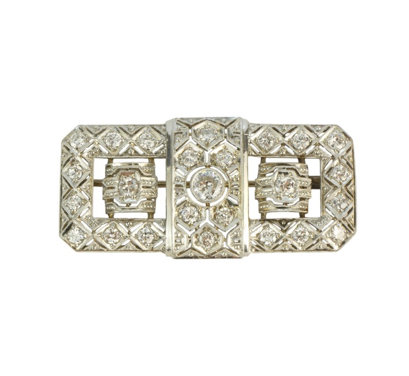 Briliantová brož art deco