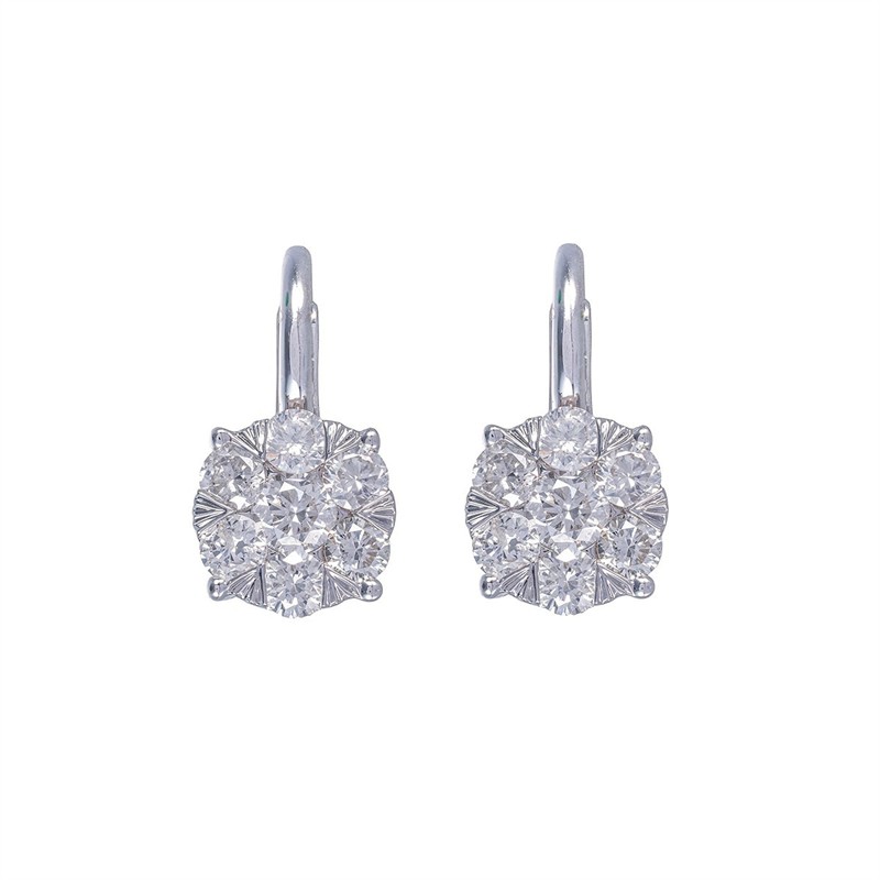 Diamantové náušnice z bílého zlata s diamanty 1,14 ct