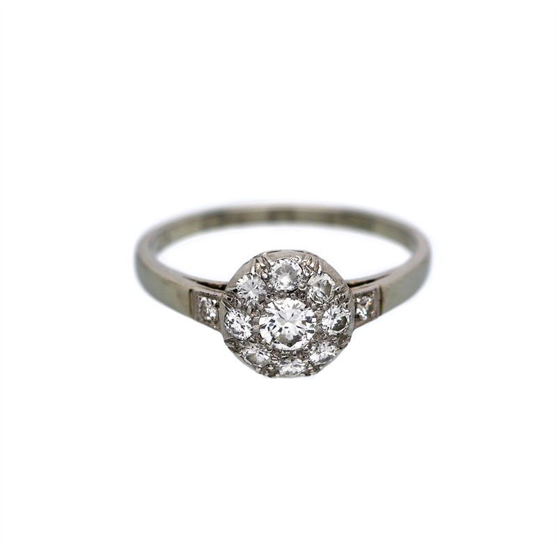 Art deco zlatý prsten s přírodními brilianty 0,46 ct