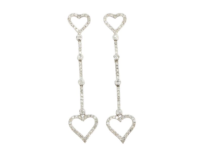 Zlaté náušnice s brilianty – srdce