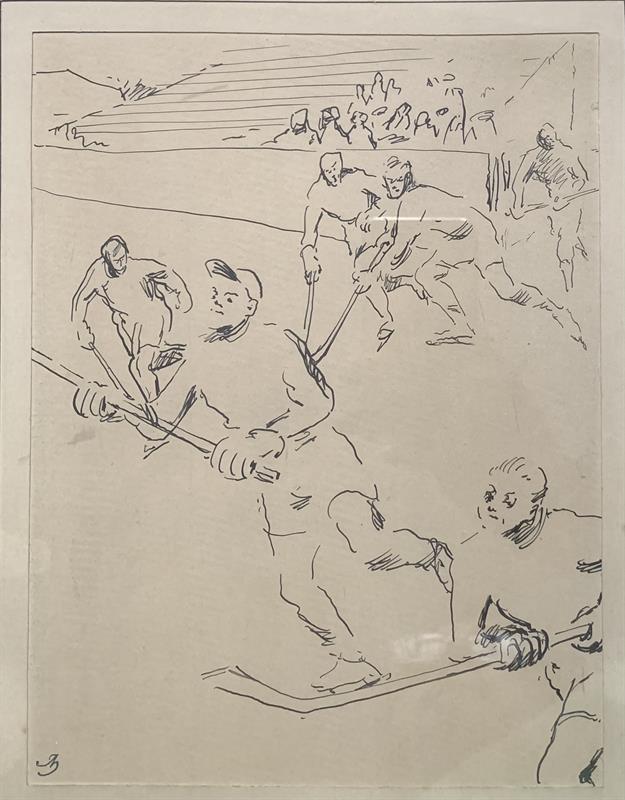 Neurčený kreslíř: Hokej (kol.ploviny 20.stol)