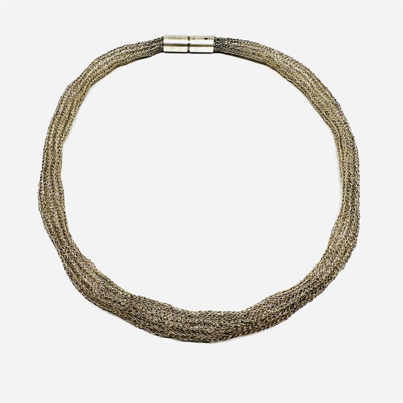 Stříbrný splétaný autorský náhrdelník