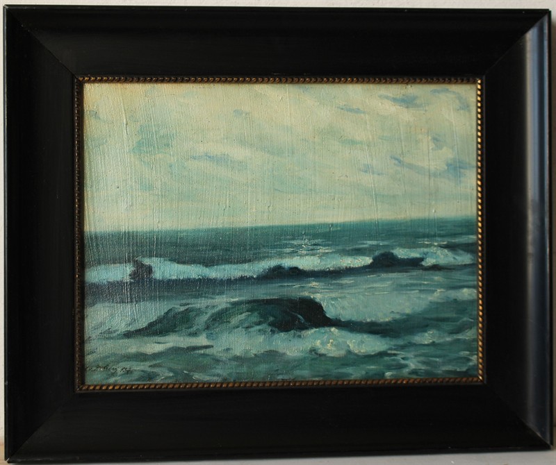 D. I. Dobrev - Rozbouřené moře 1934 - Olej