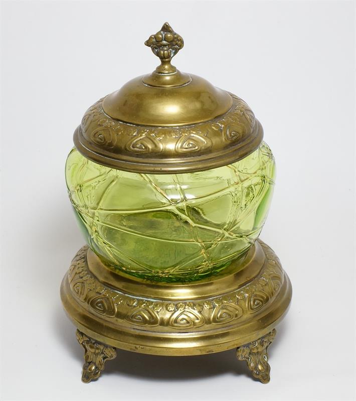 Secesní dóza s kovovou montáží, sklo provedení PALLME KÖNIG