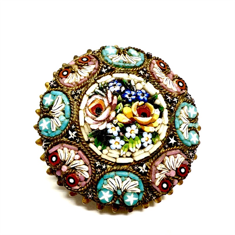 Brož s florálním motivem - benátská mozaika