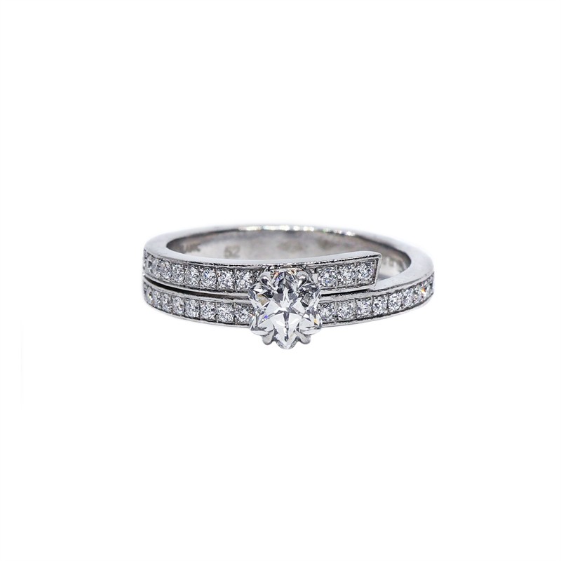 Prsten s diamanty 0,56 ct (E, IF) a 0,23 ct + certifikát
