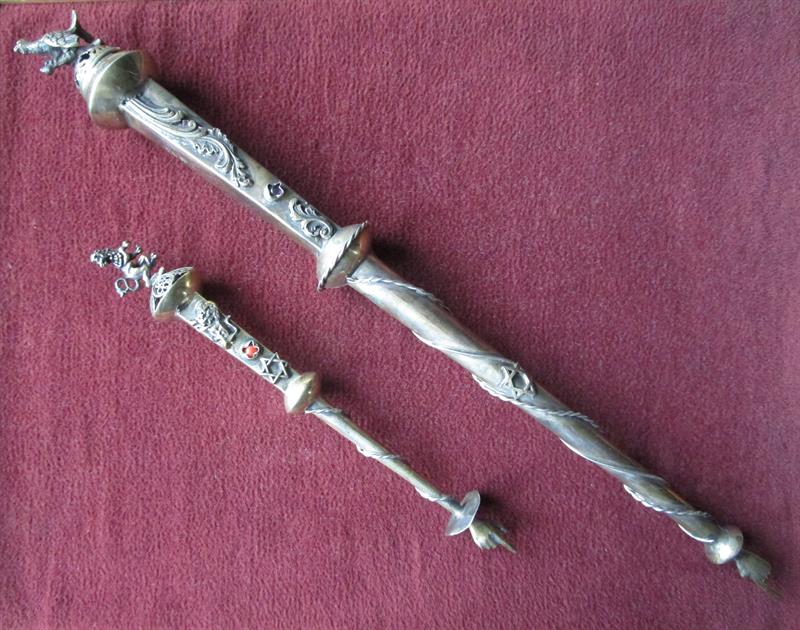 Judaika - 2 x stříbrný Jad, carské Rusko, 2. pol. 19. stol.