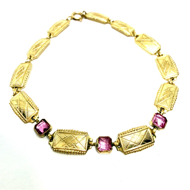 Článkový Art deco double náramek