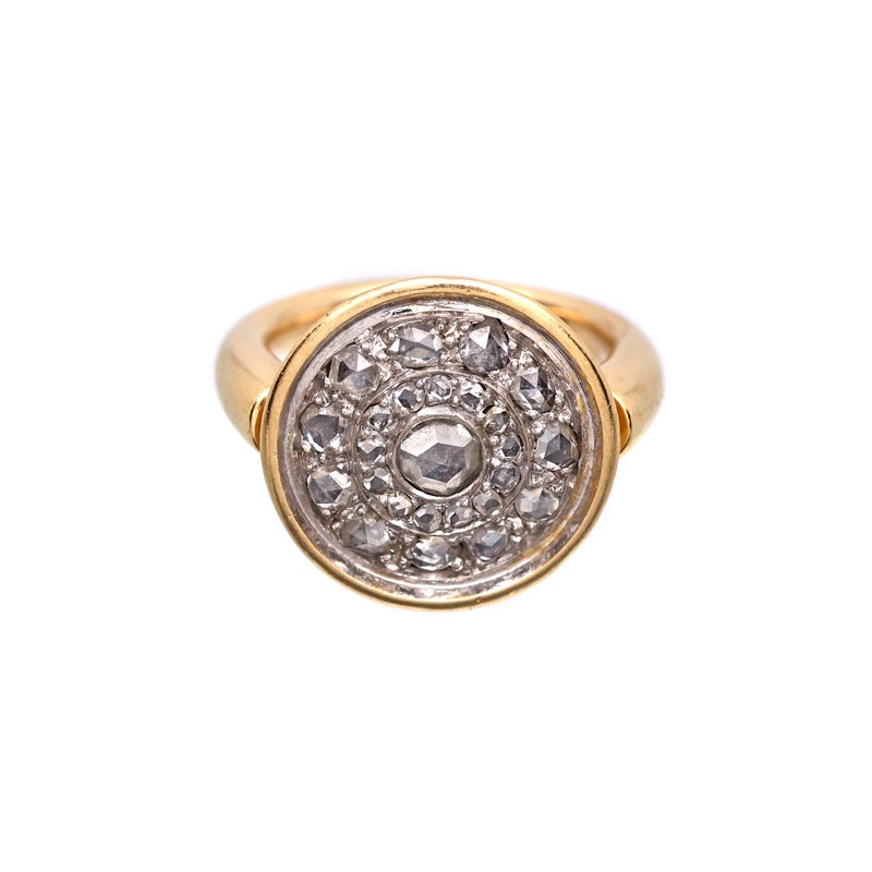 Art deco zlatý prsten s přírodními diamanty 0,90 ct