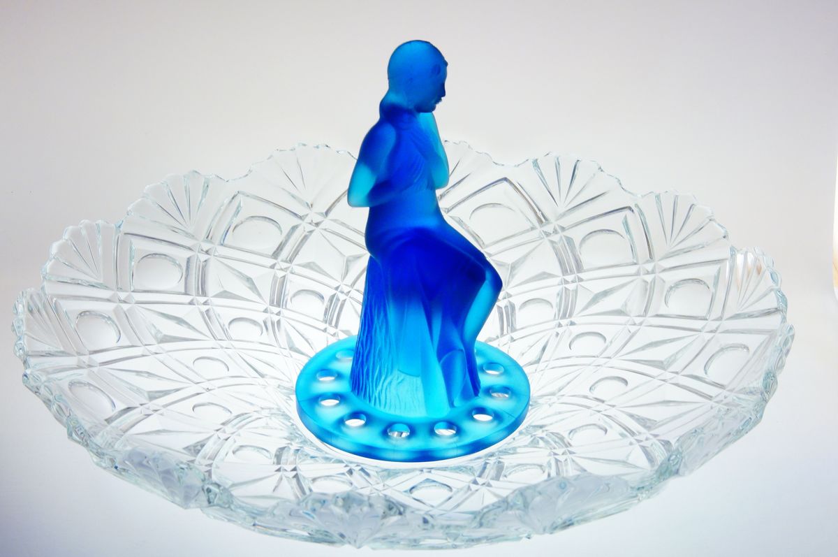 Velká ART - DECO mísa na aranžování květin s dívkou