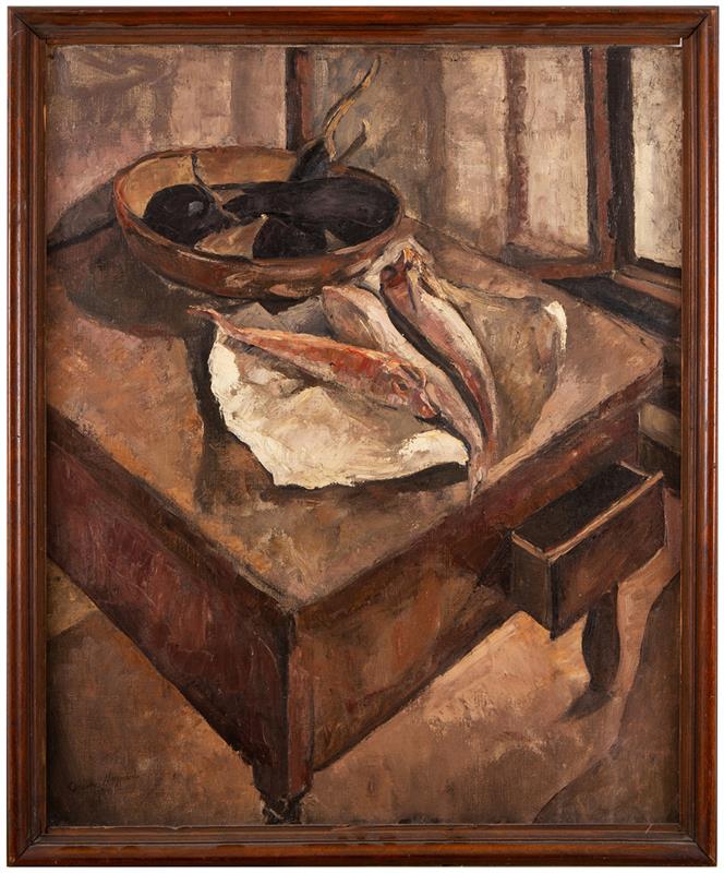 Ondine Magnard - Vlach: Zátiší s rybami (1930)