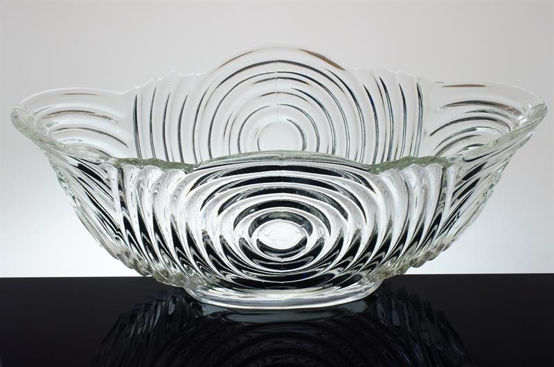 Velká žardiniera ručně lisované čiré sklo - RONDOKUBISMUS