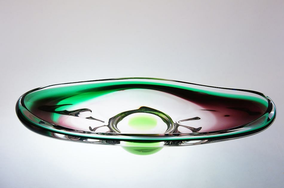 Mísa z ametystového hutního skla - sklárna Škrdlovice