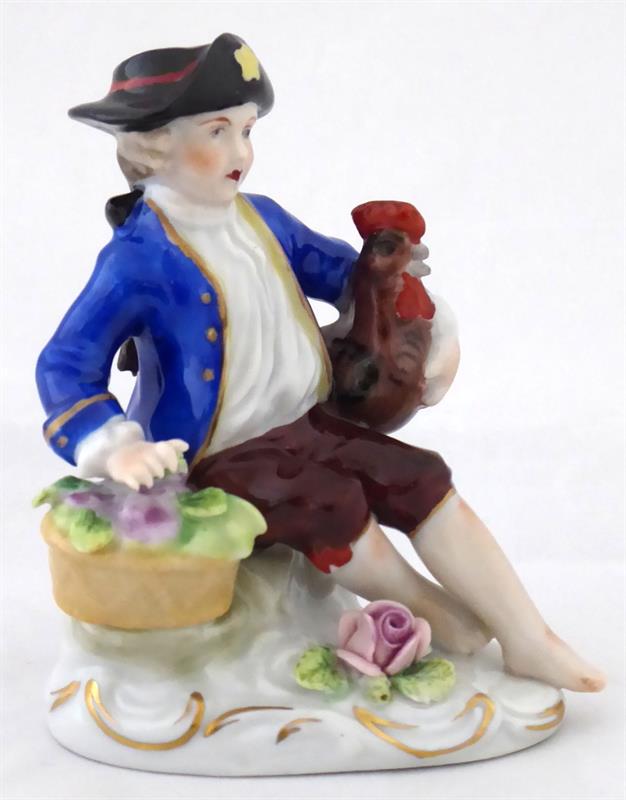 Chlapec s kohoutem a růžemi - Sitzendorf, Německo