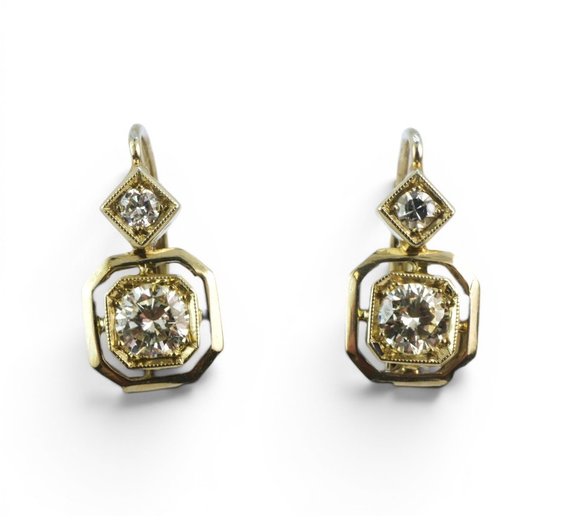 Zlaté náušnice s brilianty 0,70 ct