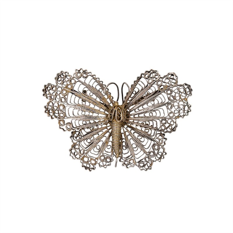 Stříbrný filigránový motýl