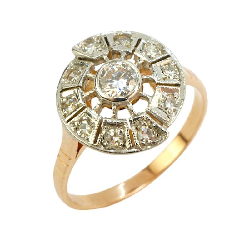 Zlatý prsten s brilianty