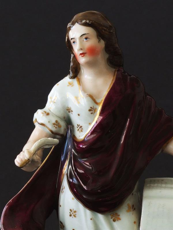 Písař porcelánová figurka, biedermeier 19. století