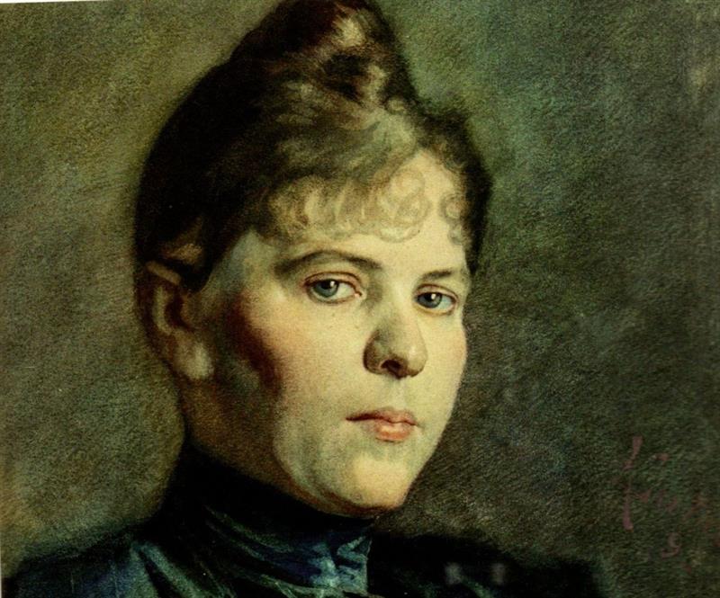 Ludvík KUBA - Portrét ženy, kvašakvarel 1892