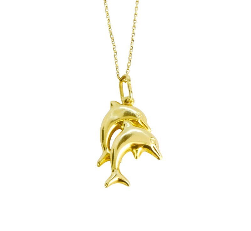 Zlatý náhrdelník s delfíny