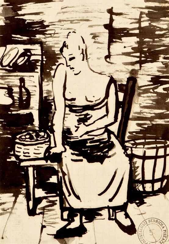 Bedřich Piskač: Žena s košíkem