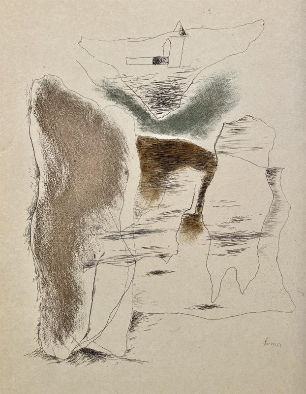 Josef Šíma - Barevná suchá jehla 1930