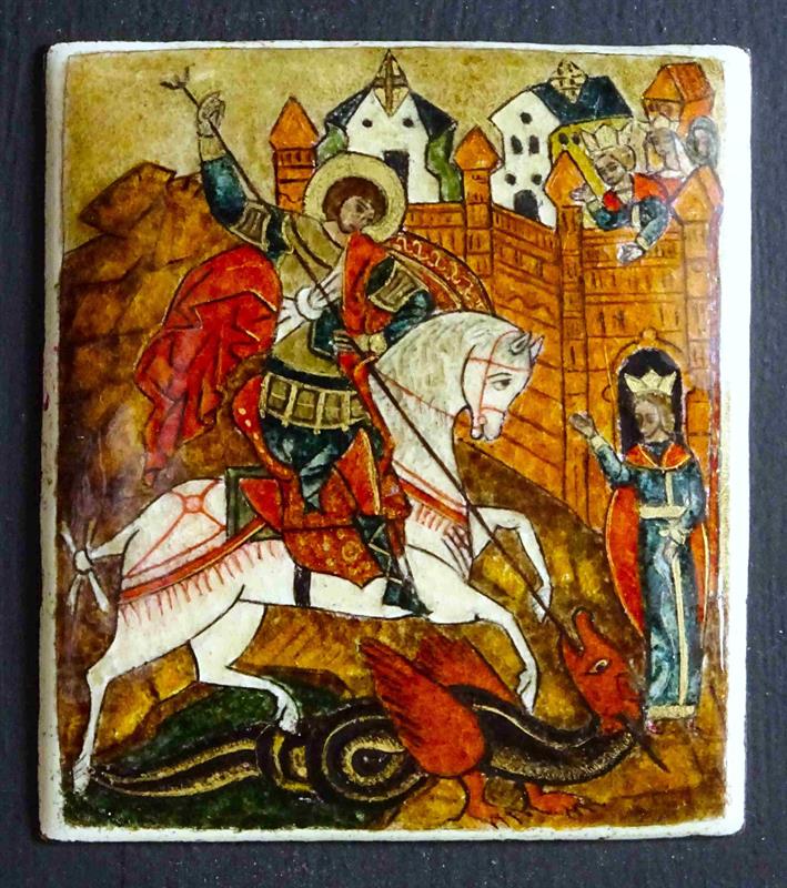 Sv. Jiří, miniatura smaltová