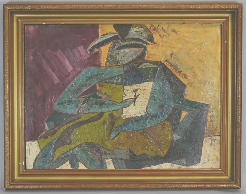 Abstraktní kompozice - Rytíř s květinou