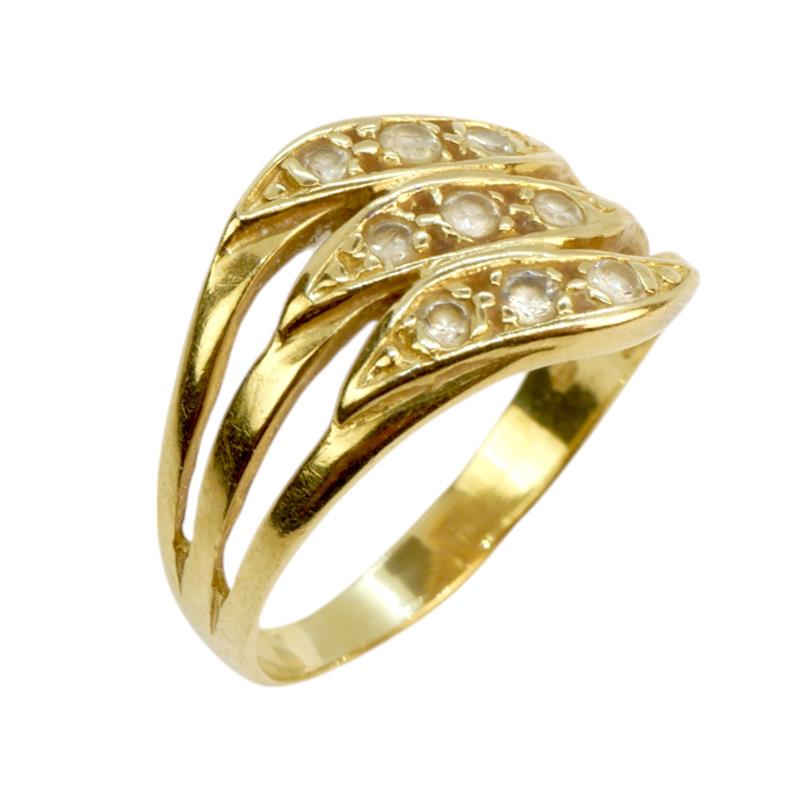 Zlatý prsten se zirkony