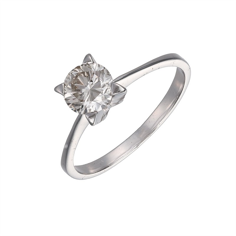 0,75 ct Zlatý solitérní prsten s přírodním diamantem