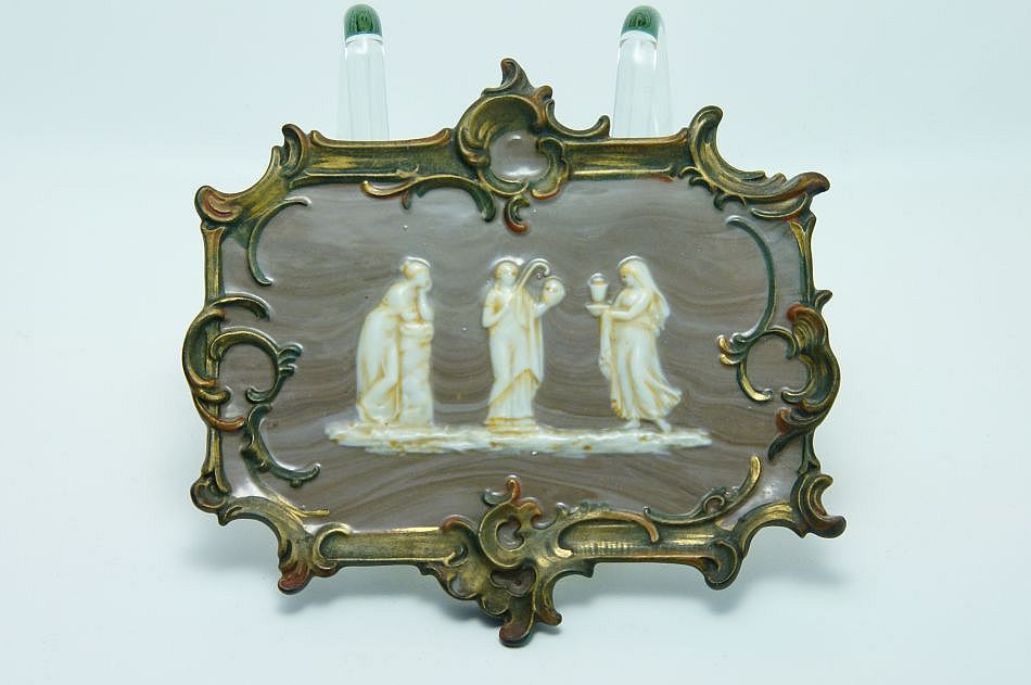 Porcelánová závěsná plaketa - symboly medicíny, porcelan PASSAU