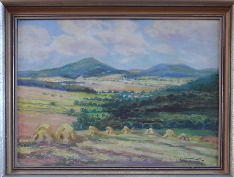 Jaromír Hauptmann Sedláček - Letní krajina se snopy