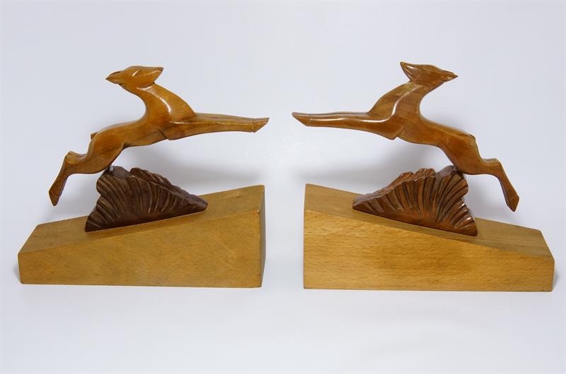 Dřevěné knižní zarážky ve stylu ART - DECO