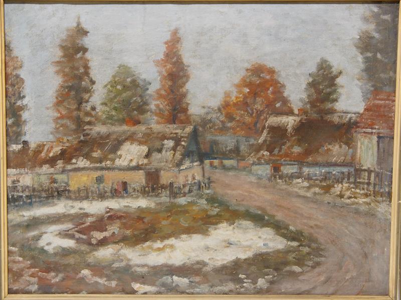 Na návsi - František Sylva TOMAN olejomalba na plátně 1938